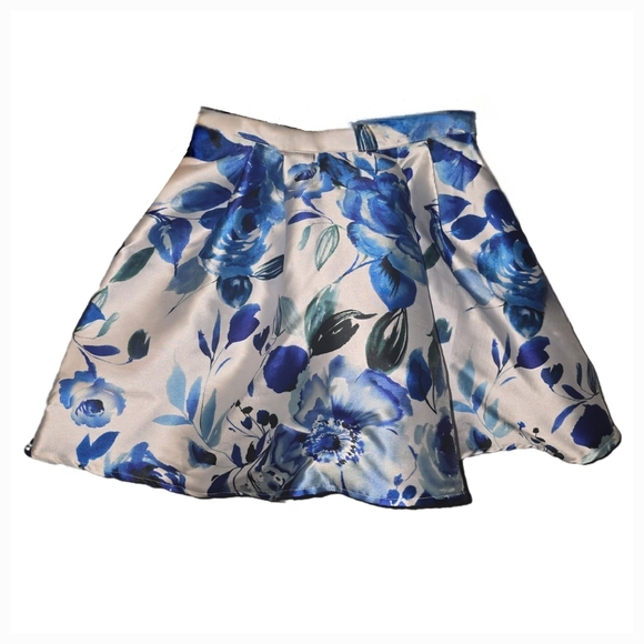 B. Darlin 2-Piece Semi-Formal Blue Floral Dress - Juniors Size 1/2 - Picture 3 of 12